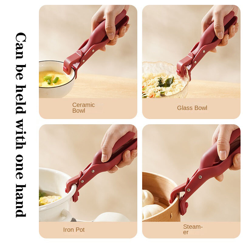 Noua clemă anti-alunecare din silicon, multifuncțională, anti-opărire, farfurie și clemă pentru bol, clemă creativă pentru alimente, gadget de bucătărie 2024