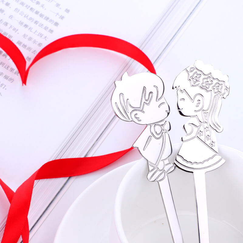 2 buc/set oțel inoxidabil cuplu lingură de cafea desert înghețată lingură de amestecat lingură de ceai veselă de bucătărie pentru nuntă cadou