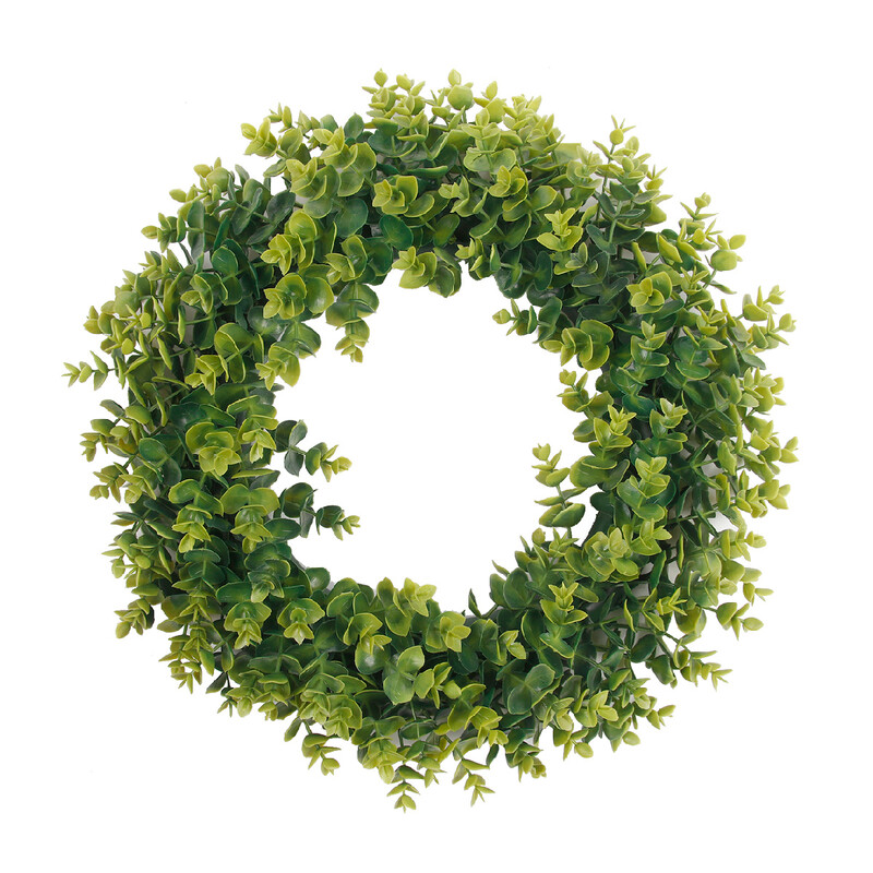 FLOARE SIA Iarbă de lisimachia Inel de flori artificiale Material PE Inel de frunze de eucalipt Plante artificiale Decor de grădină Decor pentru casa