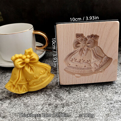 Medinės sausainių formelės Kalėdoms, „pasidaryk pats“ 3D graviruotos reljefinės biskvitų pjaustyklės formos, Kalėdų eglutės snaigės Kalėdų Senelio meduoliai