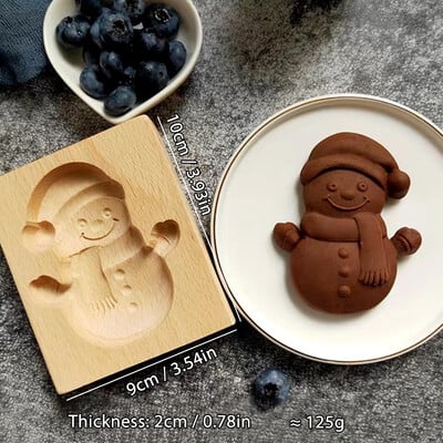 Medinės sausainių formelės Kalėdoms, „pasidaryk pats“ 3D graviruotos reljefinės biskvitų pjaustyklės formos, Kalėdų eglutės snaigės Kalėdų Senelio meduoliai