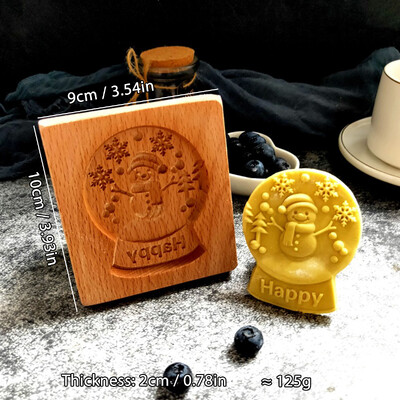 Medinės sausainių formelės Kalėdoms, „pasidaryk pats“ 3D graviruotos reljefinės biskvitų pjaustyklės formos, Kalėdų eglutės snaigės Kalėdų Senelio meduoliai