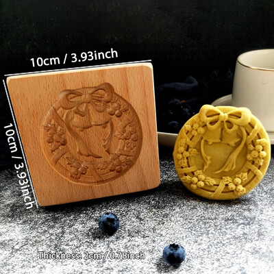 Medinės sausainių formelės Kalėdoms, „pasidaryk pats“ 3D graviruotos reljefinės biskvitų pjaustyklės formos, Kalėdų eglutės snaigės Kalėdų Senelio meduoliai