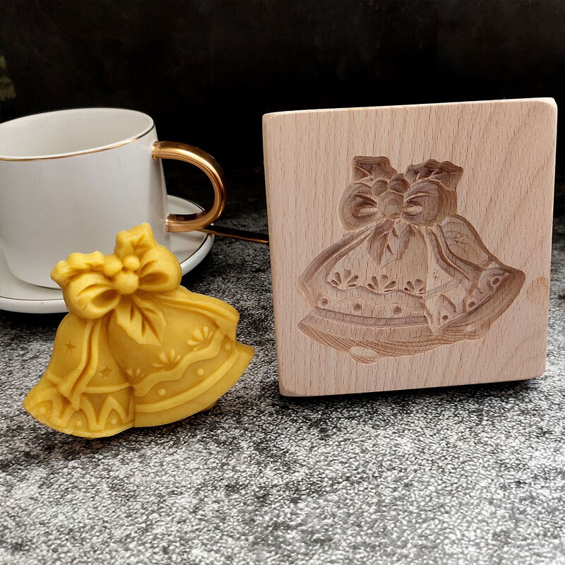 Medinės sausainių formelės Kalėdoms, „pasidaryk pats“ 3D graviruotos reljefinės biskvitų pjaustyklės formos, Kalėdų eglutės snaigės Kalėdų Senelio meduoliai