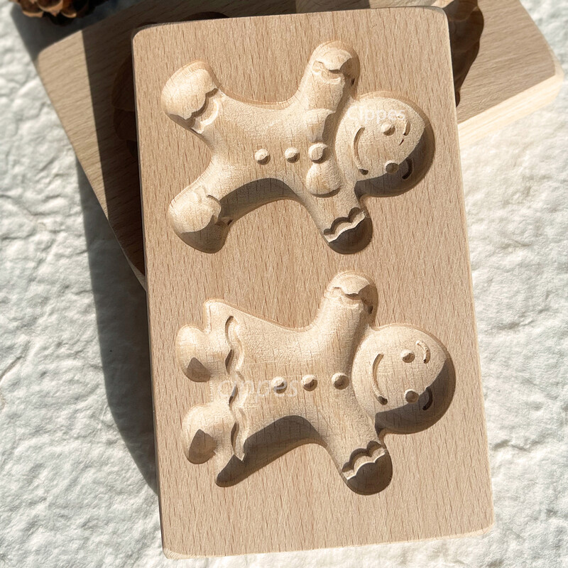 Medinės sausainių formelės Kalėdoms, „pasidaryk pats“ 3D graviruotos reljefinės biskvitų pjaustyklės formos, Kalėdų eglutės snaigės Kalėdų Senelio meduoliai