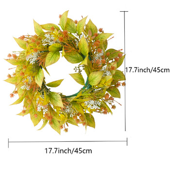 1 бр. Есенен венец за входна врата Изкуствен флорален венец Есенен венец Фермерска къща Дворна врата Венец Деня на благодарността Есенен декор