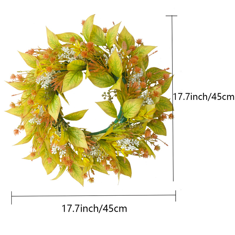 1 buc coroană de toamnă pentru ușa din față coroană florală artificială coroană de toamnă coroană de toamnă pentru curte de fermă decor de toamnă de Ziua Recunoștinței