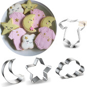 1vnt Moon Star Cloud nerūdijančio plieno sausainių pjaustyklė sausainių formavimui fondant torto dekoravimo priemonė amatų kepimo konditerijos keptuvės keksų tvarsčiai