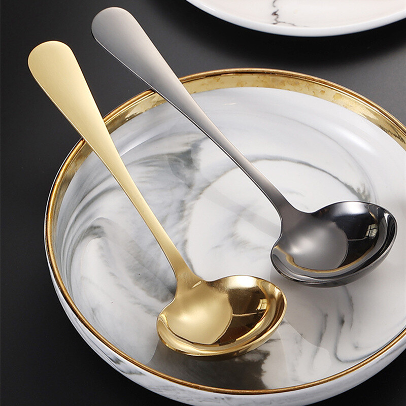 Linguri rotunde din oțel inoxidabil pentru gătit supe Amestecător Linguriță mare Oală de salată Linguriță de bucătărie Veselă Ustensile de servire