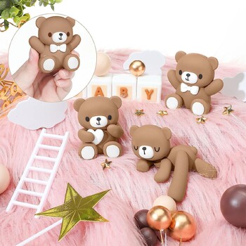 Ανυπομονούμε να περιμένουμε Bear Cake Toppers Μπάλες Boho Birthday Cake Decorations Cake Topper for Baby Shower Wedding Cupcake Toppers