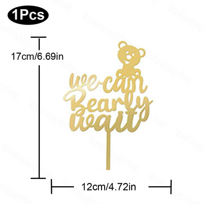 Ανυπομονούμε να περιμένουμε Bear Cake Toppers Μπάλες Boho Birthday Cake Decorations Cake Topper for Baby Shower Wedding Cupcake Toppers