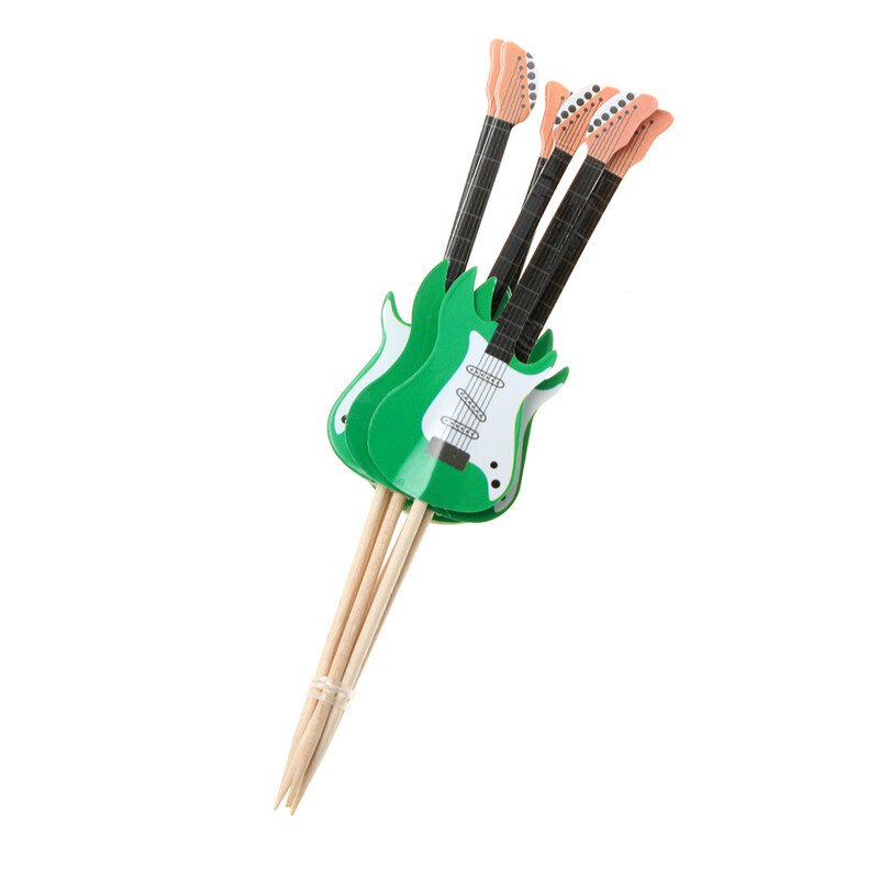 24 bucăți/pungă Chitară Muzică Rock Temă Tort Cupcake Toppers pentru Zi de Naștere Muzica Tematică Petrecere Baby Shower Decorare Unelte pentru Tort