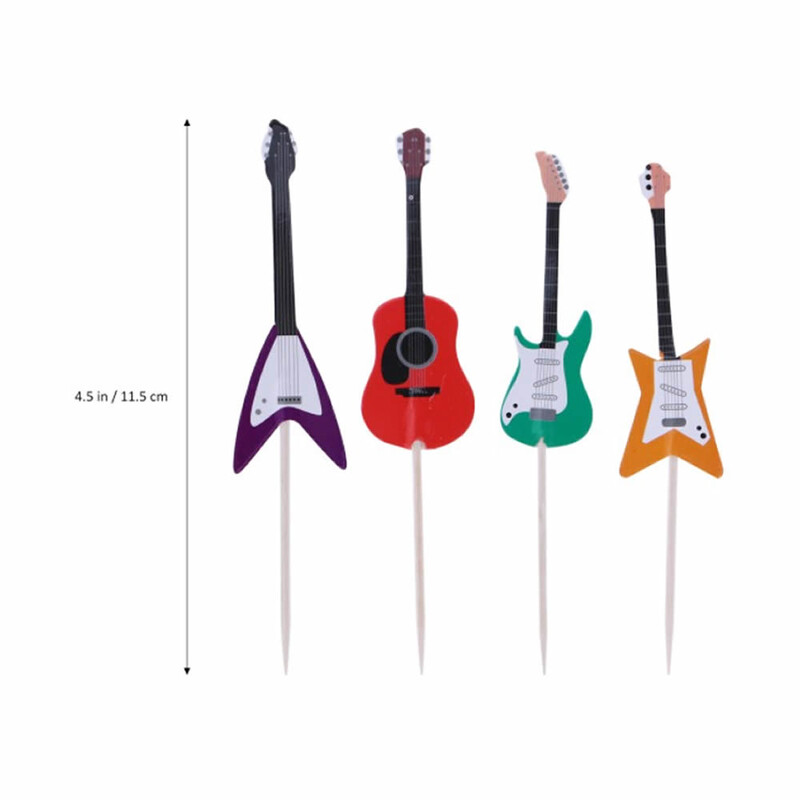 24 bucăți/pungă Chitară Muzică Rock Temă Tort Cupcake Toppers pentru Zi de Naștere Muzica Tematică Petrecere Baby Shower Decorare Unelte pentru Tort