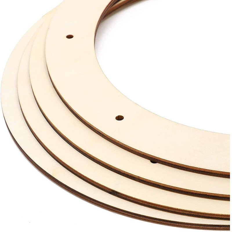 1 buc 29 cm coroană florală de Crăciun cadru din lemn DIY Ghirlanda din lemn Cerc nuntă Crăciun inel rotund din lemn cadru din bambus