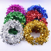 7,5 m Silver Star Κορδέλα Tinsel Star Rattan Vine Garland Γάμος Γάμος Γενέθλια Baby Shower Party Διακοσμητικό χριστουγεννιάτικο δέντρο