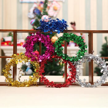 7,5 m Silver Star Κορδέλα Tinsel Star Rattan Vine Garland Γάμος Γάμος Γενέθλια Baby Shower Party Διακοσμητικό χριστουγεννιάτικο δέντρο