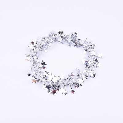 7,5 m Silver Star Κορδέλα Tinsel Star Rattan Vine Garland Γάμος Γάμος Γενέθλια Baby Shower Party Διακοσμητικό χριστουγεννιάτικο δέντρο