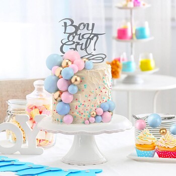 32 τμχ Επιλογές για τούρτα με μπάλα DIY Ένθετο Cupcake Topper Παιδικά πάρτι γενεθλίων Αγόρι κορίτσι Φύλο Αποκάλυψη Διακόσμηση Baby Shower Γάμος