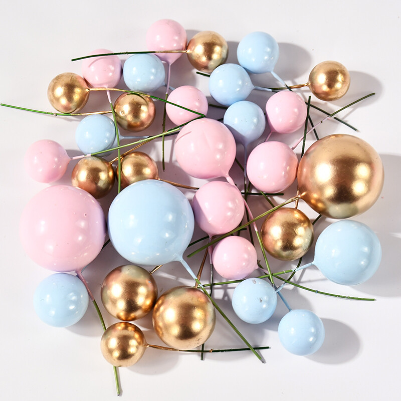 32 de bucăți Topper pentru tort cu bile, cu inserție pentru cupcake, pentru copii, petrecere de aniversare, băiat, fată