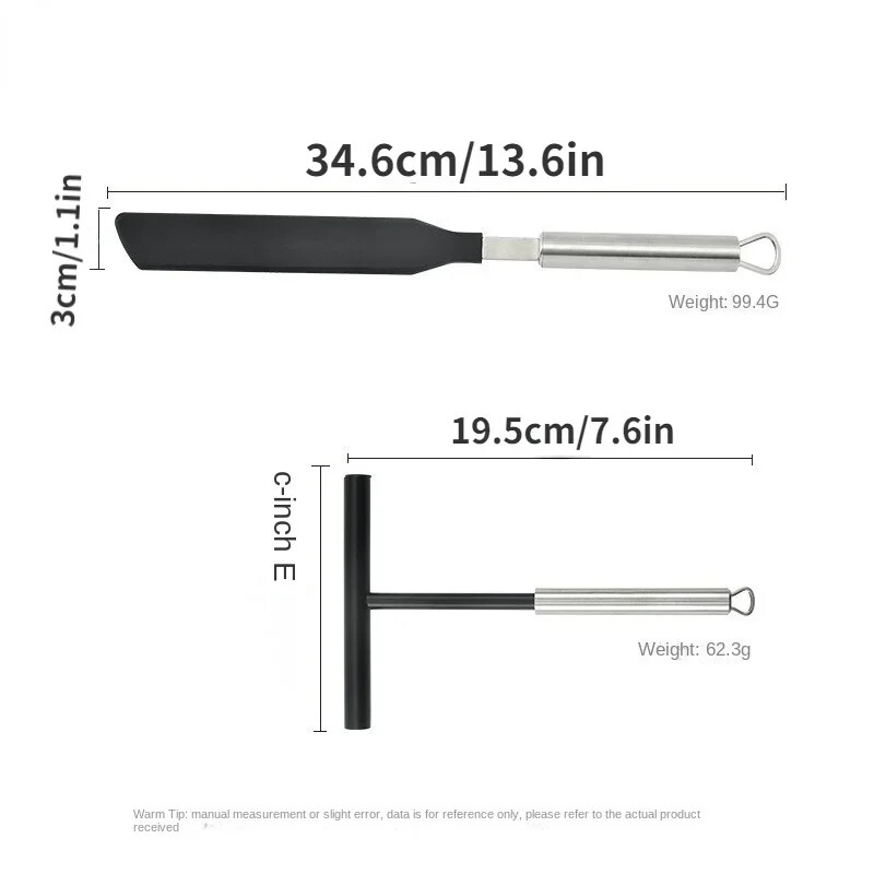 Dispozitiv de împrăștiat crep din oțel inoxidabil Instrument de împrăștiat aluat de clătite Aluat de clătite pentru panificație Spatulă de bucătărie