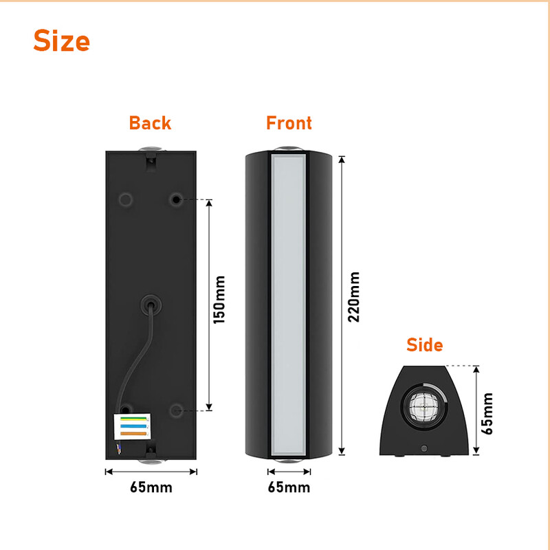 LED 12W Lampă de perete impermeabilă în aer liber Lampă de verandă Aplice de grădină LED de perete Corp de iluminat de curte Iluminat de decor exterior