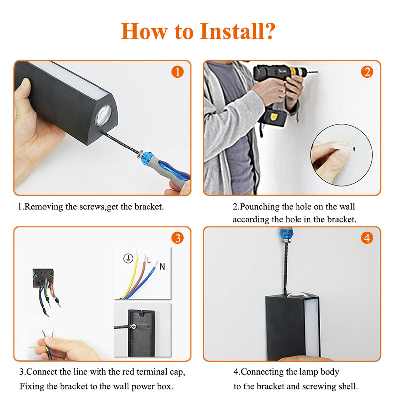 LED 12W Lampă de perete impermeabilă în aer liber Lampă de verandă Aplice de grădină LED de perete Corp de iluminat de curte Iluminat de decor exterior