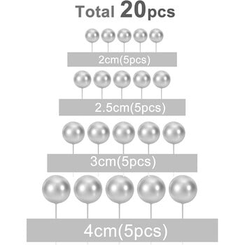 20 бр. Декорации за топка за торта с тънка топка Направи си сам топка от пяна Вложка за торта Топери за кексчета Годишнина от сватба Консумативи за рожден ден