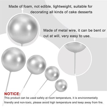 20 бр. Декорации за топка за торта с тънка топка Направи си сам топка от пяна Вложка за торта Топери за кексчета Годишнина от сватба Консумативи за рожден ден