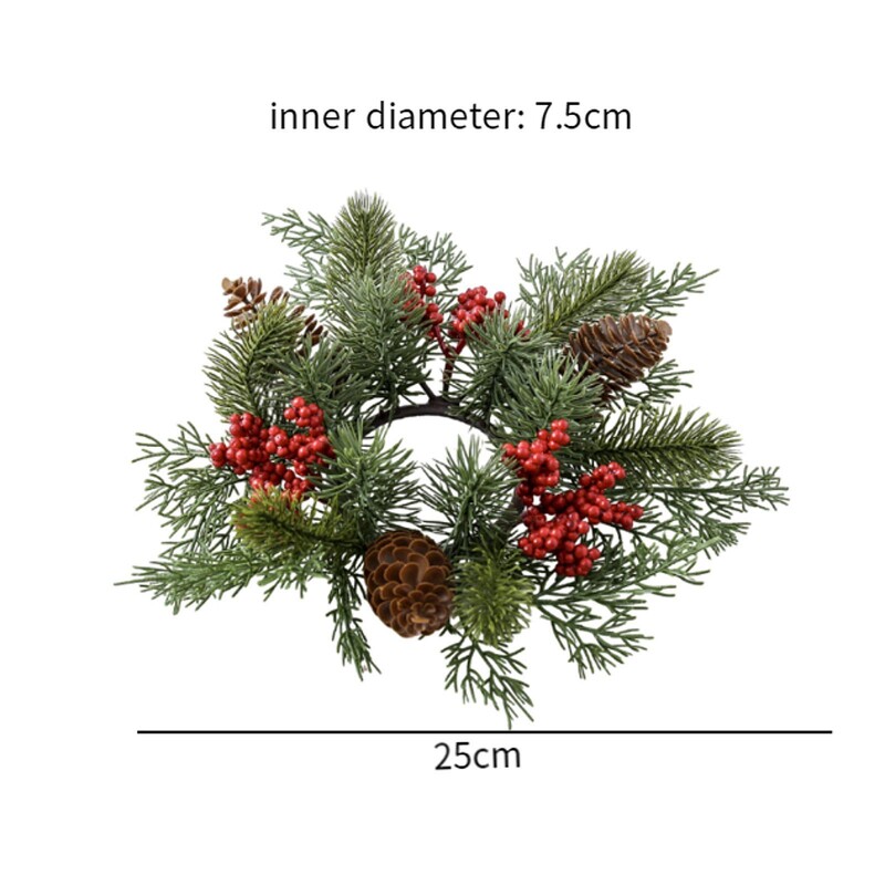 Oszlopos gyertyagyűrű karácsonyi gyertyakoszorú étkezőasztal rusztikus gyertyafüzér gyűrűk otthoni esküvői bár kávézóba