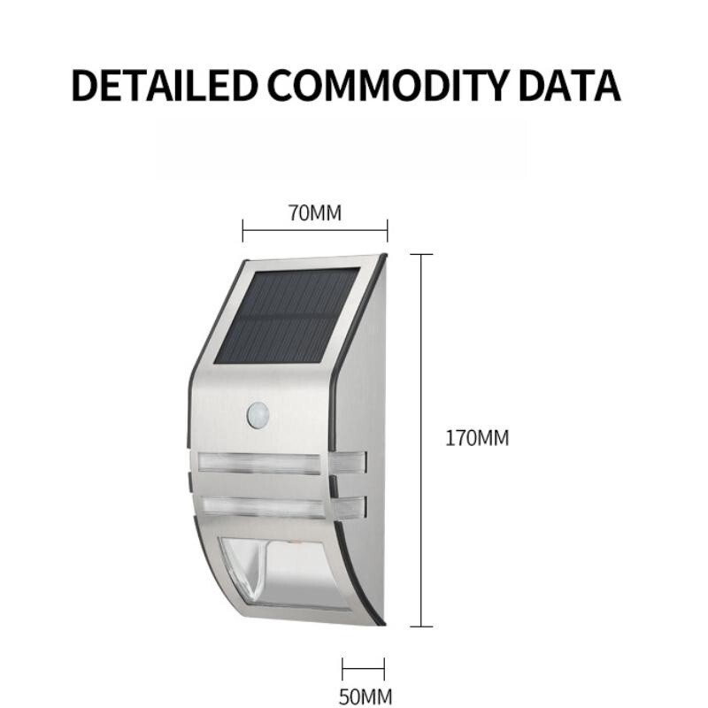 Lampă de perete cu LED de exterior cu energie solară Senzor de mișcare PIR Control automat impermeabil IP65 pentru gard de grădină pentru decorarea curții