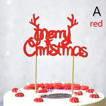 10 τμχ/ παρτίδα Χρυσό κόκκινο Merry Christmas Party Cake Toppers Decoration for Christmas Decoration Supplies