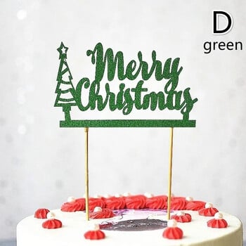 10 τμχ/ παρτίδα Χρυσό κόκκινο Merry Christmas Party Cake Toppers Decoration for Christmas Decoration Supplies