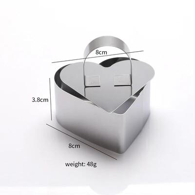 1 buc Inele pentru Tartă DIY 8*4cm Mucegaiă pentru Desert Tort Tăiător Cutter Circular din oțel inoxidabil cu împingător Kitchecn Instrumente de patiserie