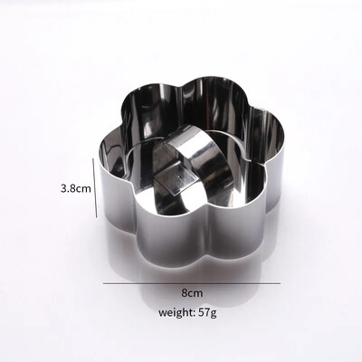 1 buc Inele pentru Tartă DIY 8*4cm Mucegaiă pentru Desert Tort Tăiător Cutter Circular din oțel inoxidabil cu împingător Kitchecn Instrumente de patiserie