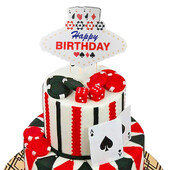 Casino Poker Party Dekoracija torte Casino Rođendanska zabava Prekrivač torte za odrasle 30. 40. 50. rođendan Proslava za odlazak u mirovinu
