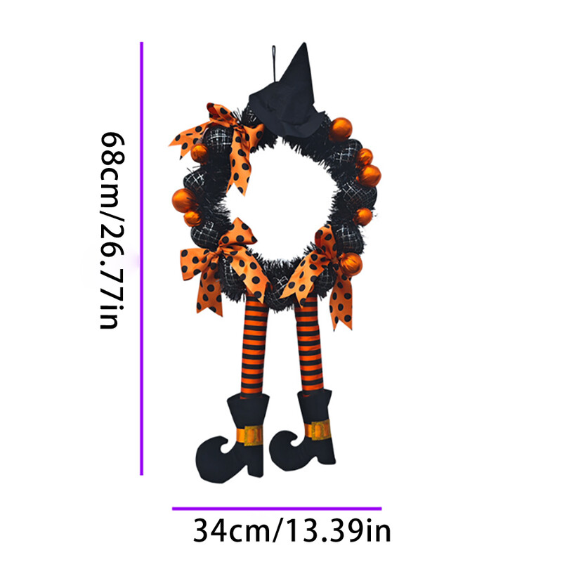 Helovino girliandos kabantys durys, dvi kojos, oranžinis moliūgų vainikas, vaiduoklių namas, pakabukas vaiduoklis festivalis Siaubo vakarėlis kabantis ornamentas