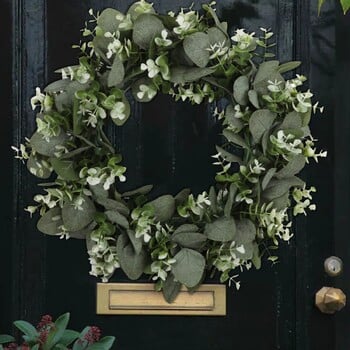 Greenery Wheath Висулка Door Leaves Decor Home Wedding Floral Ornament Tool 45cm/17.72 Inch Голям Коледен венец Outdoor 60