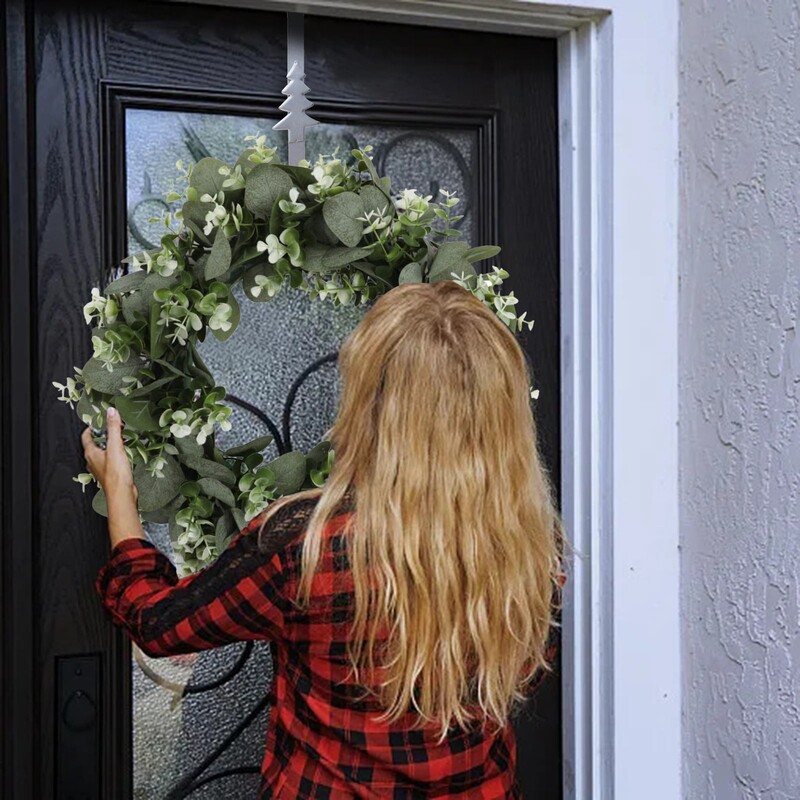 Žalumos vainikas, pakabukas, durų lapų dekoras namų vestuvėms, gėlių ornamento įrankis 45 cm/17,72 colio didelis vainikas Kalėdų lauko 60