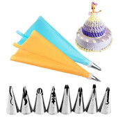 10 vnt kūdikių suknelių purkštukai su konditerijos maišeliu Konverteris konditerijos pyragas pyragas tešlos rankovė Glazūra vamzdžių antgaliai antgaliai „pasidaryk pats“ virtuvė kepyklėlė