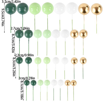 32 τμχ/σετ Πράσινο κέικ Διακοσμήσεις Μίνι Διακοσμημένο με αφρό σφαιρικό ένθετο Cupcake Καπέλα για διακόσμηση γενεθλίων γάμου