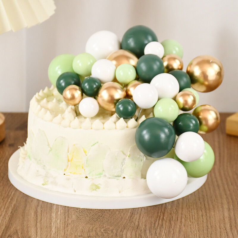 32 bucăți/set Decoratiuni pentru topper pentru tort verde Mini spumă decorată cu insertie sferică de cupcake pălării pentru decorare pentru nuntă, petrecere, ziua de naștere