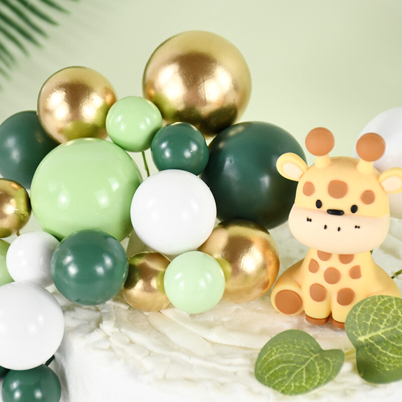 32 bucăți/set Decoratiuni pentru topper pentru tort verde Mini spumă decorată cu insertie sferică de cupcake pălării pentru decorare pentru nuntă, petrecere, ziua de naștere