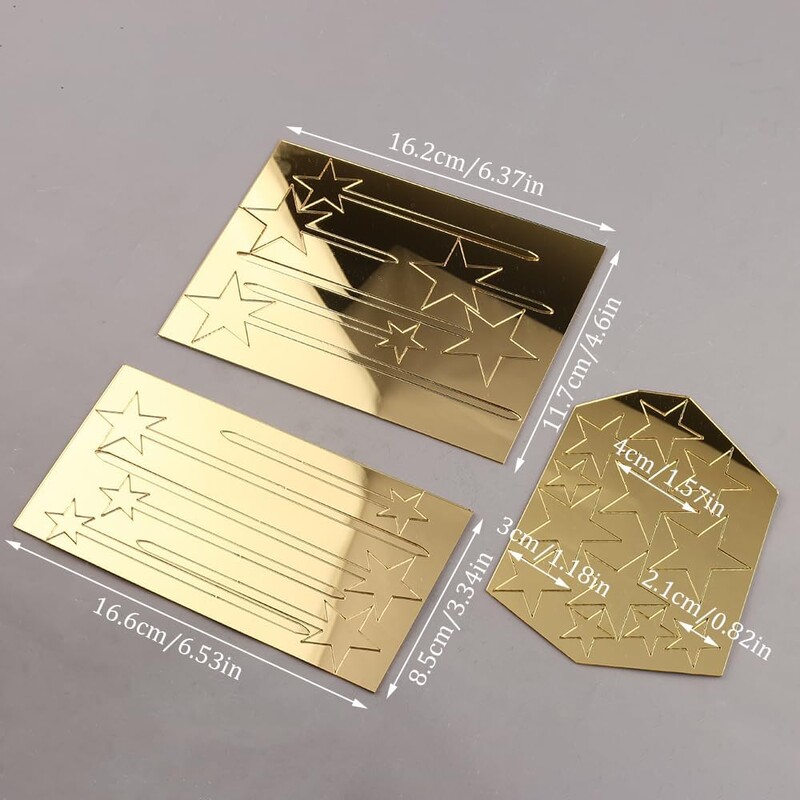 Arany 24db Tortafedő Pentagram Star Születésnapi Dekorációk Tükör Arany Akril Tortafedők Tortadíszítő Kellékkészlethez