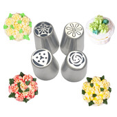 1 vnt rusiško glajaus vamzdelių antgaliai Tulpės nerūdijančio plieno gėlių kreminis pyragas Tešlos antgaliai Lapų purkštukai Silikoninis maišelis Cupcake DIY