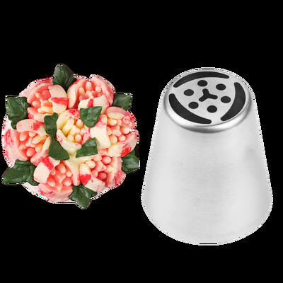 1 vnt rusiško glajaus vamzdelių antgaliai Tulpės nerūdijančio plieno gėlių kreminis pyragas Tešlos antgaliai Lapų purkštukai Silikoninis maišelis Cupcake DIY