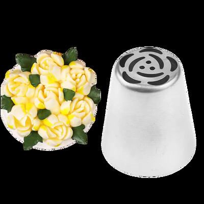 1 vnt rusiško glajaus vamzdelių antgaliai Tulpės nerūdijančio plieno gėlių kreminis pyragas Tešlos antgaliai Lapų purkštukai Silikoninis maišelis Cupcake DIY