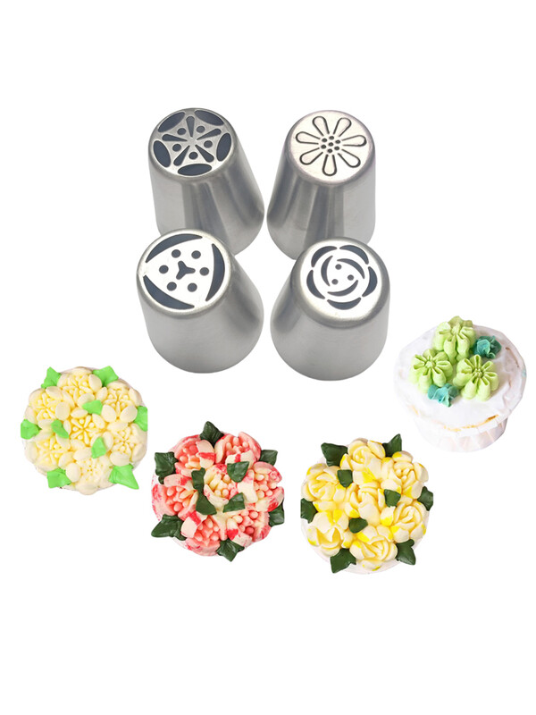 1 vnt rusiško glajaus vamzdelių antgaliai Tulpės nerūdijančio plieno gėlių kreminis pyragas Tešlos antgaliai Lapų purkštukai Silikoninis maišelis Cupcake DIY