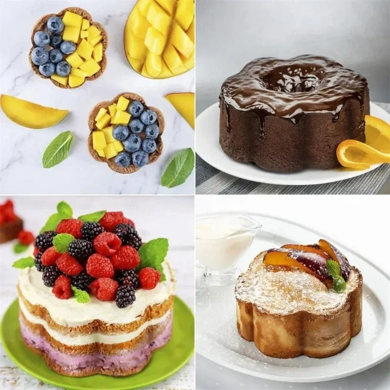 1 vnt. „Pasidaryk pats“ pyrago žiedai 8 * 4 cm desertinio pyrago formų pjaustyklė, nerūdijančio plieno apskrita su stūmikliu „Kitchecn“ konditerijos kepimo įrankiais