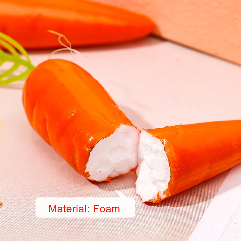 O mulțime de morcov simulat de Paște, spumă de morcov, legume artificiale, aprovizionare pentru decorare, cadou pentru copii, ornament artificial pentru petrecere de acasă.