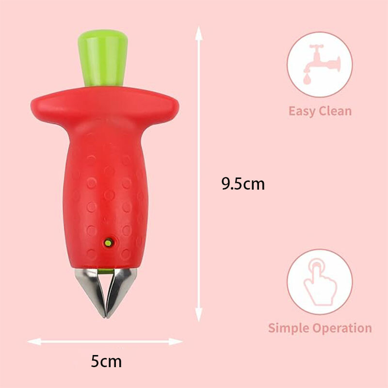 1 bucată pentru îndepărtarea tulpinilor de fructe de bucătărie, din oțel inoxidabil, pentru îndepărtarea votului de căpșuni, cuțit pentru tulpini de căpșuni, instrument de săpat frunze de roșii și sâmburi